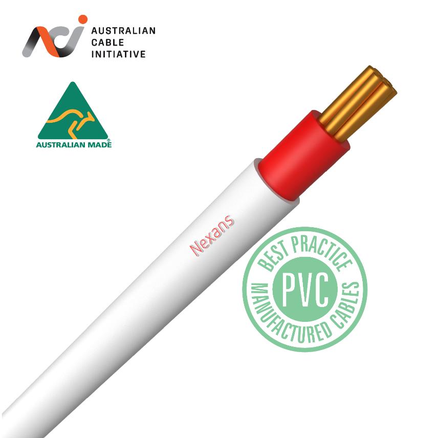 6mm2 PVC SDI Red Insulation White Sheath 100m